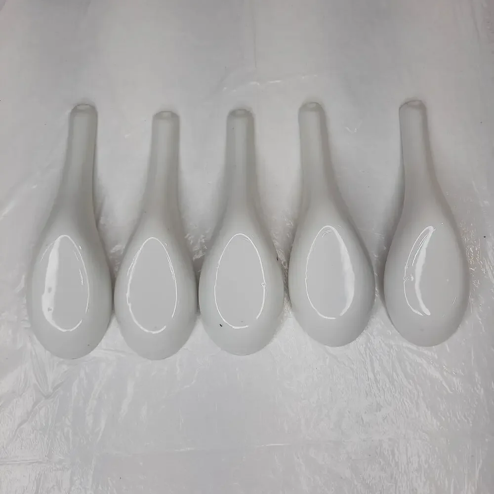 5 Porcelain ASIAN Chinese Soup Tasting Spoons Miso Pho Ramen